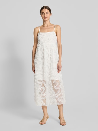 Vila Knielanges Kleid mit Strukturmuster Modell 'LEONORA' Offwhite 4