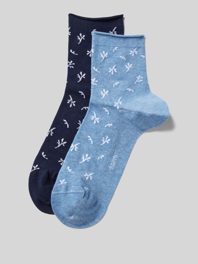 Esprit Socken mit Allover-Muster Modell 'Twing' im 2er-Pack Dunkelblau 1