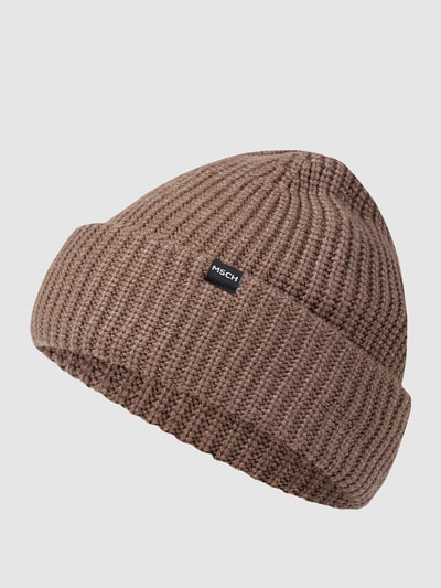 MSCH Copenhagen Grof gebreide beanie, model 'Galine Rachelle' Donkerbruin gemêleerd - 1