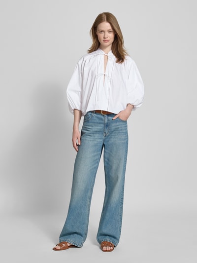 BOSS Orange Loose fit blouseshirt van puur katoen, model 'BALES' Wit - 1