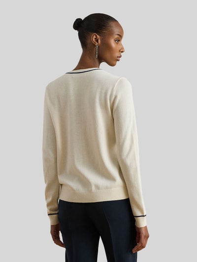 Lauren Ralph Lauren Regular Fit Strickjacke mit Kontrastdetails Ecru 5
