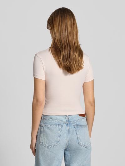 Gina Tricot T-shirt met geribde ronde hals Lichtroze - 5