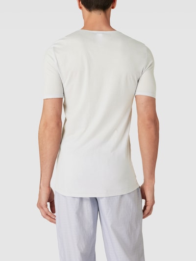 Hanro T-shirt met afgeronde V-hals Zilver - 5