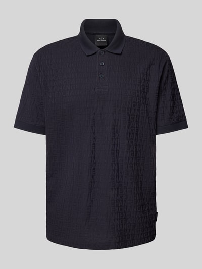 ARMANI EXCHANGE Regular Fit Poloshirt mit Strukturmuster Dunkelblau 2