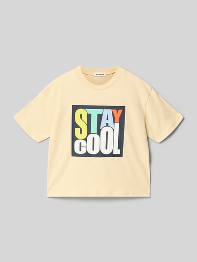 Produktfoto, Regular Fit T-Shirt mit Statement-Print von BILLIEBLUSH in Beige mit farbigem Print und Rundhalsausschnitt aus Baumwolle, Größe 116