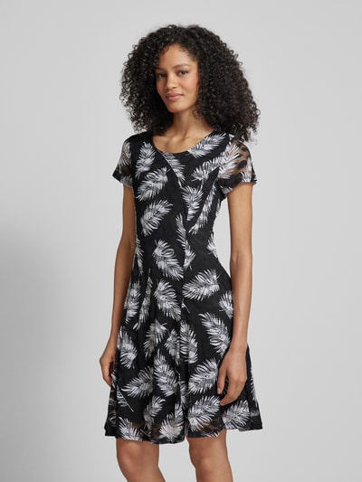 Apricot Knielanges Kleid mit Allover-Muster Black 4