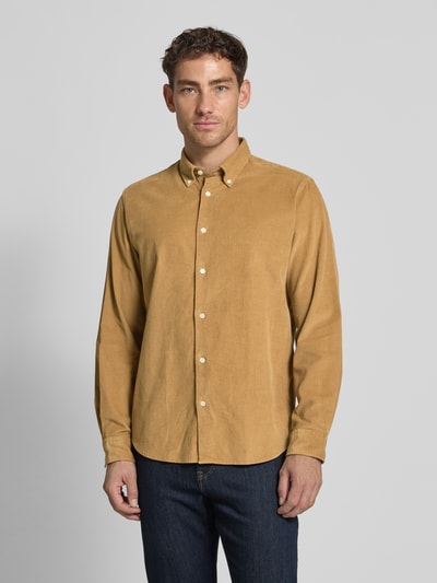 SELECTED HOMME Koszula sztruksowa o kroju regular fit z czystej bawełny model ‘DANNI’ Koniakowy 4