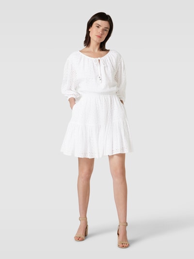 Lauren Ralph Lauren Knielange jurk met broderie anglaise, model 'GILFIN' Wit - 1