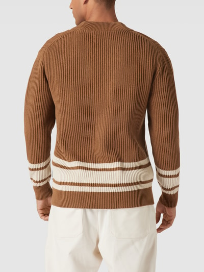 Marc O'Polo Gebreid jack met streepmotief Cognac - 5