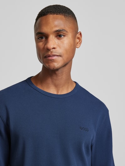 BOSS Orange Regular fit shirt met lange mouwen van katoenmix, model 'TEMPESTO' Marineblauw - 3