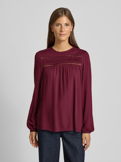 Vero Moda Regular fit blouse met lange mouwen van pure viscose, model 'DEBBIE' Bordeaux - 4
