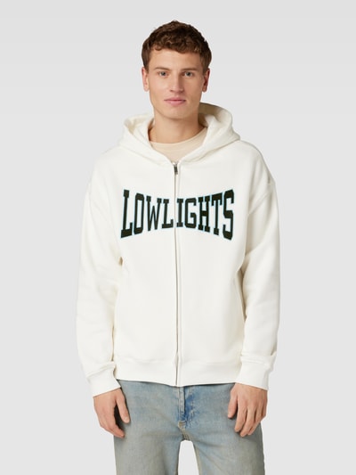 Low Lights Studios Sweatjacke mit Label-Stitching Modell 'Boxer' Offwhite 4