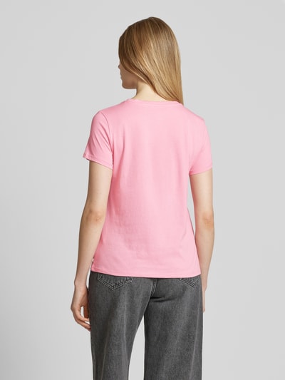 Tom Tailor Denim Regular Fit T-Shirt aus reine Baumwolle Pink 5