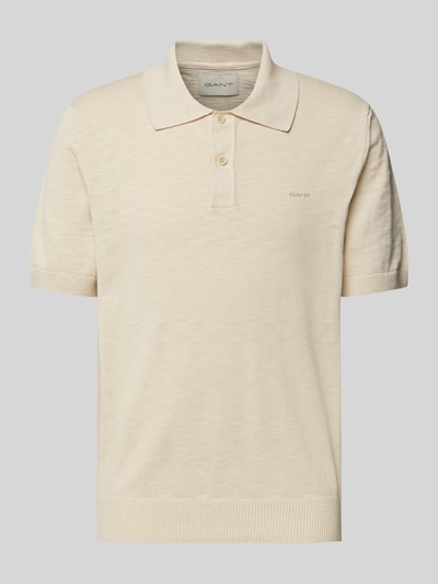 Gant Poloshirt in unifarbenem Design Sand 2