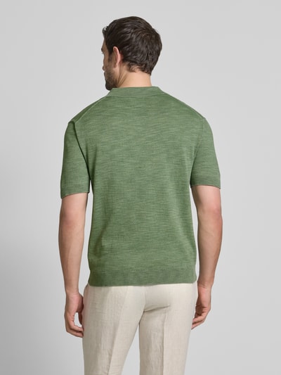 Gant Regular fit poloshirt met labelstitching Rietgroen - 5