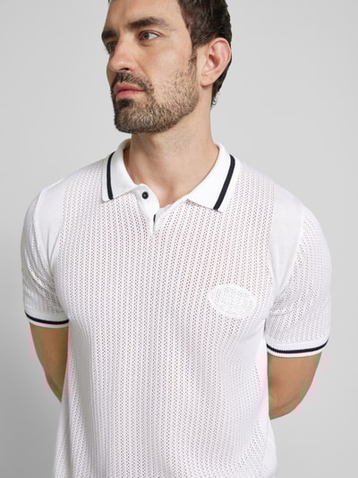 BOSS Green Poloshirt met ribboorden Wit - 3