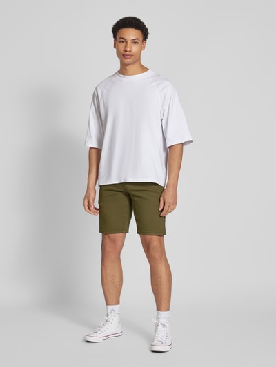 Blend Regular Fit Bermudas mit Tunnelzug Oliv 1