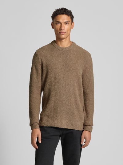 Wood Wood Gebreide pullover met ronde hals, model 'Andy' Lichtbruin - 4