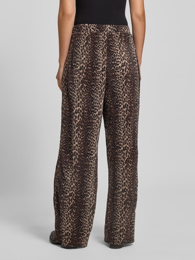 Pieces Wijde broek van crêpe afwerking, model 'FLORA' Zand - 5