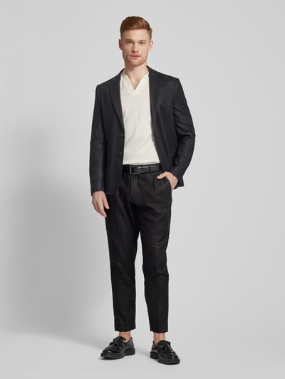 Antony Morato Slim fit 2-knoops colbert van een mix van linnen en viscose met klepzakken Zwart - 1