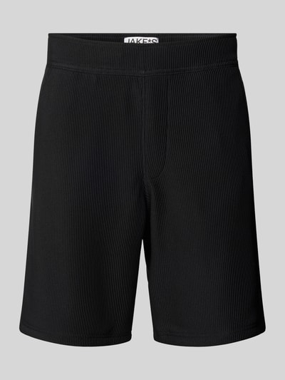 JAKE*S STUDIO MEN Regular Fit Shorts in Ripp-Optik Black 2