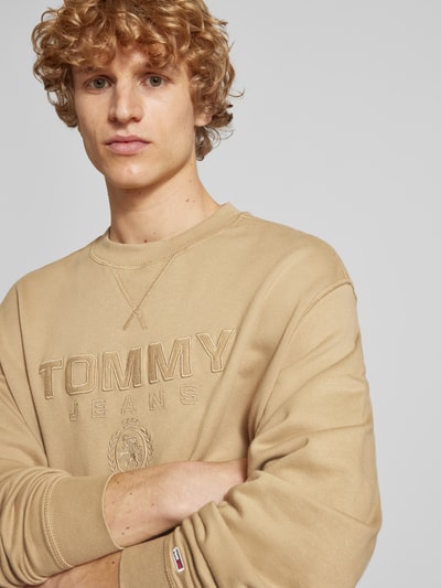 Tommy Jeans Sweatshirt met labelstitching Beige - 3