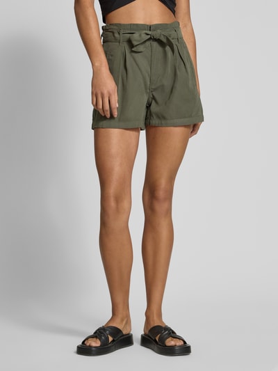 Only Regular fit korte broek van viscosemix, model 'ARIS' Kaki - 4