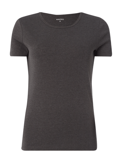 Montego T-Shirt mit Rundhalsausschnitt Anthrazit Melange 1