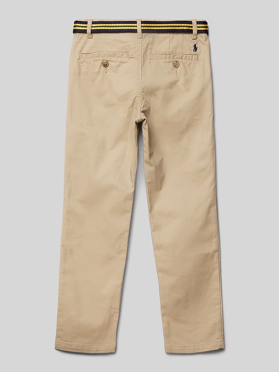 Polo Ralph Lauren Kids Stoffhose mit Stoffgürtel Modell 'BEDFORD' Beige 3