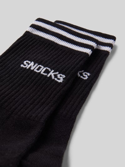 Snocks Socken mit Label-Stitching Modell 'Retro' Weiss 2