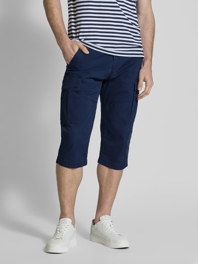 s.Oliver BLACK LABEL Relaxed fit bermuda van katoenmix, model 'FILE' Marineblauw - 4