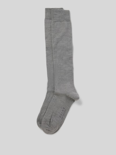 Falke Socken mit Label-Stitching Hellgrau Melange 1