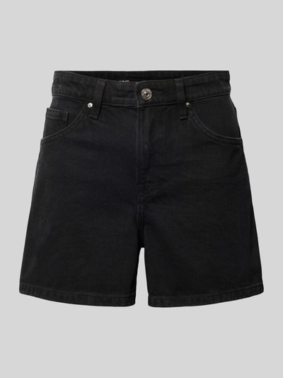 Produktfoto, schwarze Jeansshorts im 5-Pocket-Design Modell 'ZOEY' von Mango aus Reine Baumwolle, Straight Fit, strukturierte Oberfläche