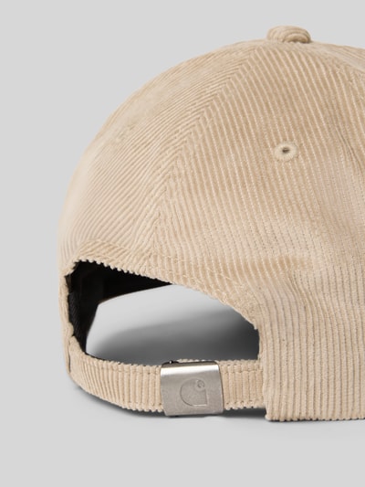 Produktfoto, Basecap mit Label-Stitching von Carhartt Work In Progress aus reiner Baumwolle mit verstellbarem Verschluss und eingestickten Luftlöchern, beige Cordoptik