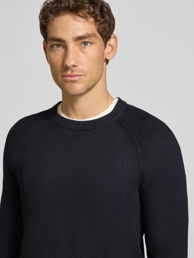 JOOP! COLLECTION modern fit pullover van pure katoen model '05Nadion' Marineblauw - 3