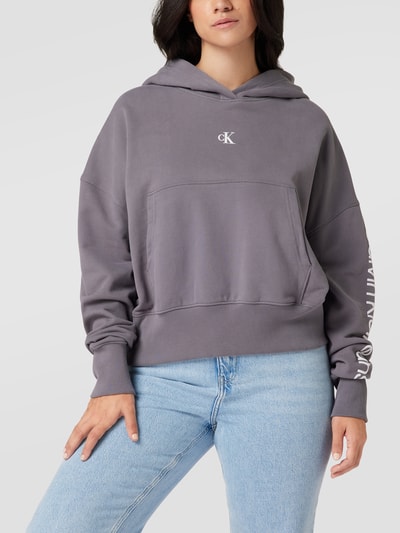 CK Jeans Plus PLUS SIZE Hoodie mit Logo Mittelgrau 4