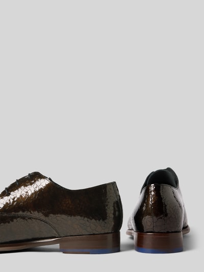 Floris Van Bommel Patentschoenen met vetermodel 'de Stapper' Donkerbruin - 2