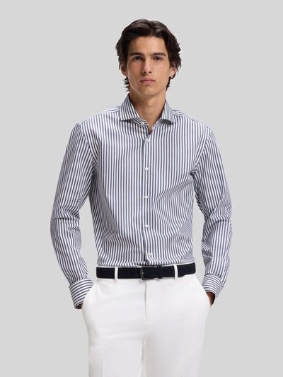 BOSS Slim Fit Businesshemd aus Baumwoll-Mix Modell 'HANK-SP' Marine 4
