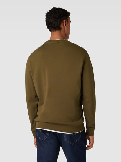 BOSS Orange Sweatshirt met labelstitching, model 'Westart' Olijfgroen - 5