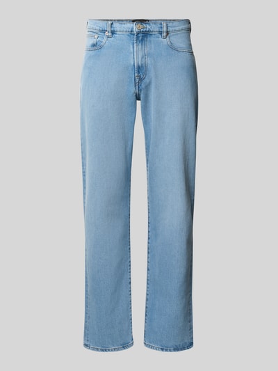 Produktfoto, Relaxed Tapered Fit Jeans mit Eingrifftaschen von PAUL SMITH aus hellblauem Baumwoll-Elasthan-Mix, glatte Struktur