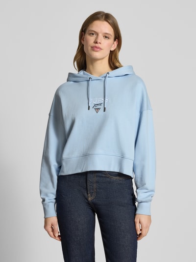 GUESS Jeans Relaxed fit hoodie met logostitching model 'Baker' Lichtblauw - 4
