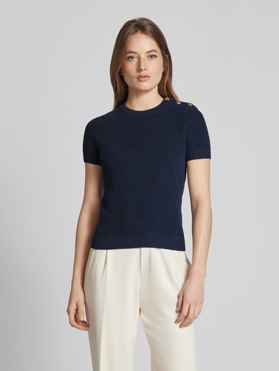 Lauren Ralph Lauren Strickshirt mit Rundhalsausschnitt Modell 'EYELAH' Dunkelblau 4