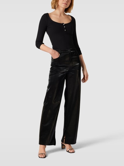 GUESS Longsleeve mit Strukturmuster Modell 'KARLEE' Black 1