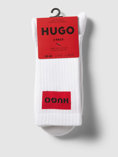 HUGO Socken mit Label-Stitching im 2er-Pack Weiss 3