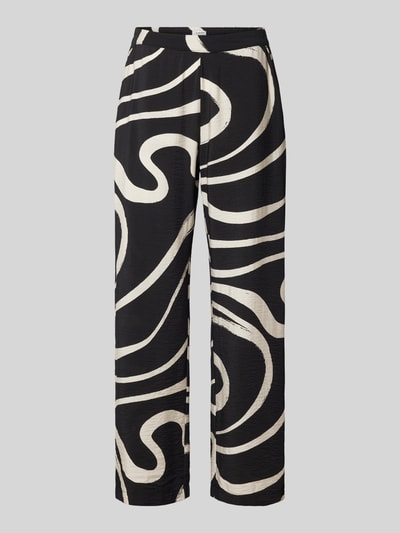 B.Young Wide leg stoffen broek met all-over print, model 'Ibine' Zwart - 2