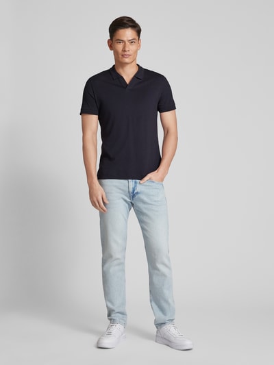 Strellson Poloshirt mit Strukturmuster Modell 'Clark' Marine 1