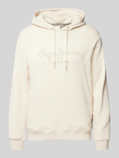 Pepe Jeans Hoodie met labelstitching, model 'New Nouvel' Offwhite - 2