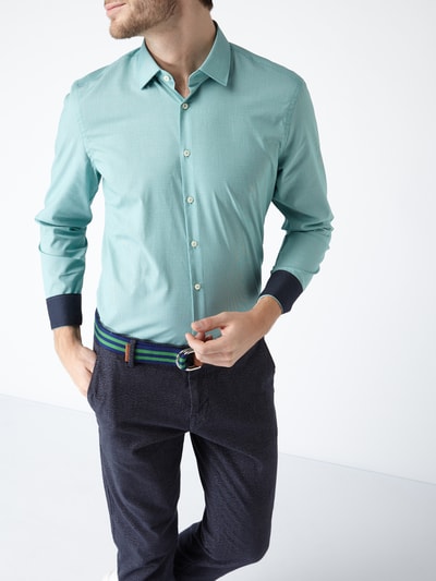 Jake*s Modern Fit Business-Hemd mit Hahnentritt-Dessin Smaragd 4