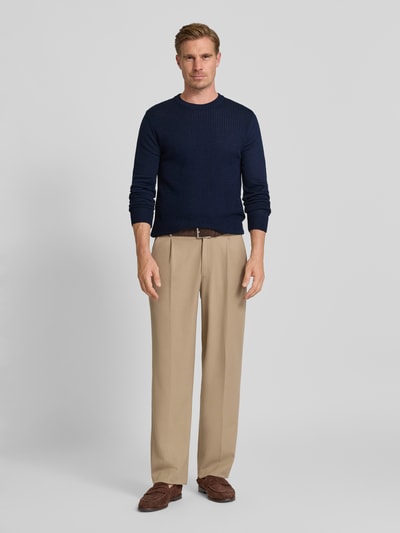 Manuel Ritz Strickpullover mit Rundhalsausschnitt Marine 1