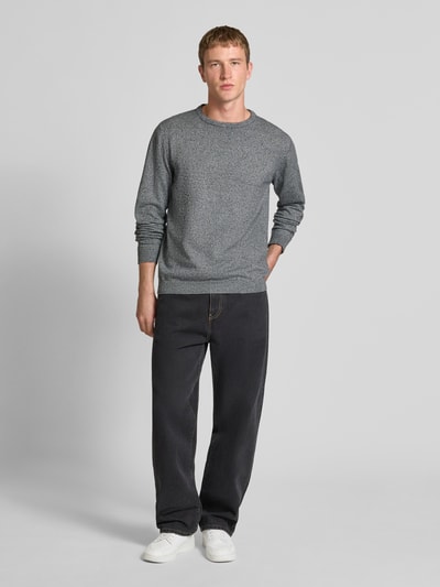 Jack & Jones Longsleeve mit Rundhalsausschnitt Hellgrau Melange 1